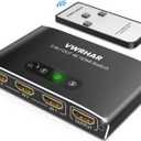HDMI Switch 3 in 1 Out 4K UHD HDMI Switcher Splitter, Automatic Switch with Remote Metal HDMI Switch Box Hub Support 4K 3D 1080P HDCP2.2 for PS5 PS4 Xbox DVD Player Fire Stick Apple TV PC