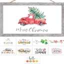 Farmhouse Wall Decor Sign Christmas Decoration Indoor Christmas Wall Decor With 10 Interchangeable Holiday Sayings Merry Xmas Sign for Xmas Thanksgiving Rustic Home Decors Living Room Bedroom 9x17