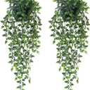 Artificial Hanging Plants,2 Pack Fake Wall Plants,Faux Mandala Vines Potted Plant,Plastic Greenery with Wall Planter for Indoor Outdoor Garden Patio Office Dcor