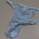 Lilosy Sexy Underwire Push Up Scallop Floral Lace Sheer Lingerie Set for Women Bra and Panty 2 Piece (X-Small, Blue)