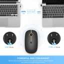 VssoPlor Type C Wireless Mouse USB C Rechargeable Portable Quiet Laptop Mouse USB and Type C Receiver Dual Mode Mice for PC, Laptop, MacBook, Tablet-Black Gold