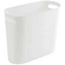 rejomiik Small Trash Can, 3.5 Gallon Slim Garbage Can Plastic Waste Basket with Handles Container Bin for Narrow Spaces Bathroom, Bedroom, Kitchen, Office at Home, White