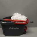 O-Cedar EasyWring Microfiber Spin Mop & Bucket Floor Cleaning System + 2 Extra Refills, Red/Gray