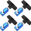 Riakrum 4 Pcs Car Hood Prop Struts Clamp, Adjustable Lift Support Clamp, 0.55 Inch Hood Lift Fixing Clip for Car Rod Retaining Holder Tool, Aluminum Alloy Material(Blue)