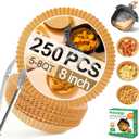 250 Pcs Air Fryer Liners Disposable 8 Inch Round  Non-Stick Oil-Resistant Air Fryer Paper Liners for 58 QT Baskets  Parchment Paper Liners for Air Fryer, Oven, and Microwave Use