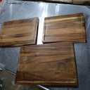 SMIRLY Walnut Wood Cutting Boards for Kitchen, Set of 3 with Holder Large - Small, Walnut Wooden Cutting Board Set with Deep Juice Grooves, Non Toxic Serving Tray, Perfect Mother's Day Gifts