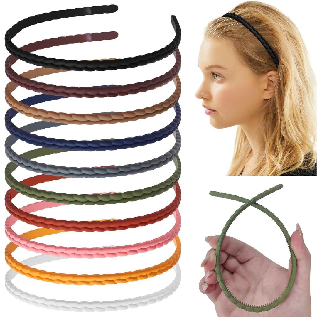 3 x 10 Pcs Plastic Headbands for Women Girls, Head Bands for Women's Hair Accessories Thin Headbands for Women Girls Teens,Style-1