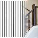 15‑Pack Iron Balusters, 44" x 1/2" Square Metal for Indoor Stairs
Hollow Metal Wrought Iron Balusters, Black Powder-Coated Finish, Wood Spindle Replacement, for Remodels and New Builds