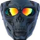Wokyo Motorcycle Helmet Riding Goggles Glasses Anti Fog Face Mask Dirt Bike Atv Motocross Eyewear (Black, Colorful Lens)