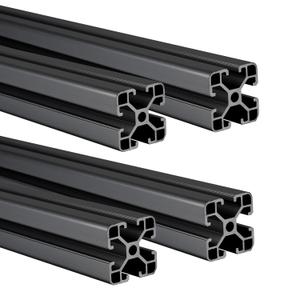 48Aluminum Extrusion Profile Black 4040 T-Slot, European Standard Anodized Linear Bar Rail Framing 1220 mm for 3D Printer Parts, CNC Routers (4 Pack)