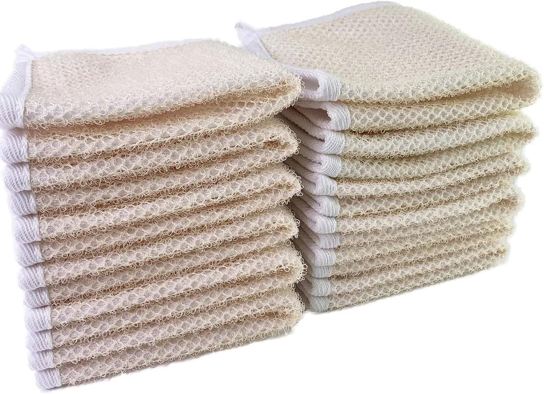 10 x PPHAO - Soft Weave Washcloth for Face - Face Washcloths - Exfoliating Washcloths for Dead Skin - Washcloth Scrubber for Body - Towel - Double Sided Design - 12 Pack