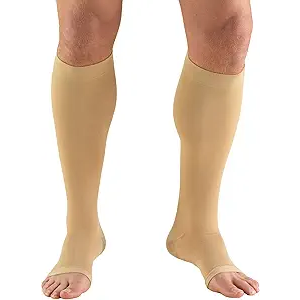 20-30 Compression Socks for Women Men, Thigh High Compression Stockings, Support Hose for Women Compression, Travel Toeless Women's Compression Socks, Light Open Toe Pregnancy Support Socks 6XL