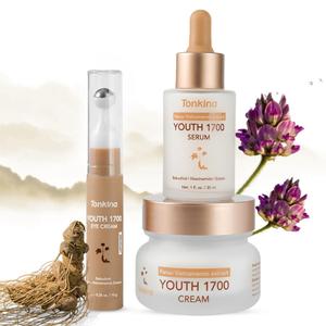 Youth 1700 Essential Trio Set, Vietnamese Ginseng Anti-Aging Skin Care Kit with Serum, Eye Cream & Moisturizer for Wrinkle Care & Firm, Radiant Skin, For All Skin Types, EXP 2027/05/28