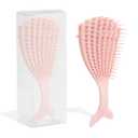 Curly Hair Brush Wet Detangling Hair Brush Shaping and Styling Defining Brush for Wet Dry Curly Thick Straight Hair Quick Smoothing Hair Accessories for Women and Men(Pink-1pc)