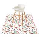 Splat Mat for Under High Chair/Arts/Crafts by CLCROBD, 51" Baby Anti-Slip Food Splash and Spill Mat for Eating Mess, Waterproof Floor Protector and Table Cloth (Llama)