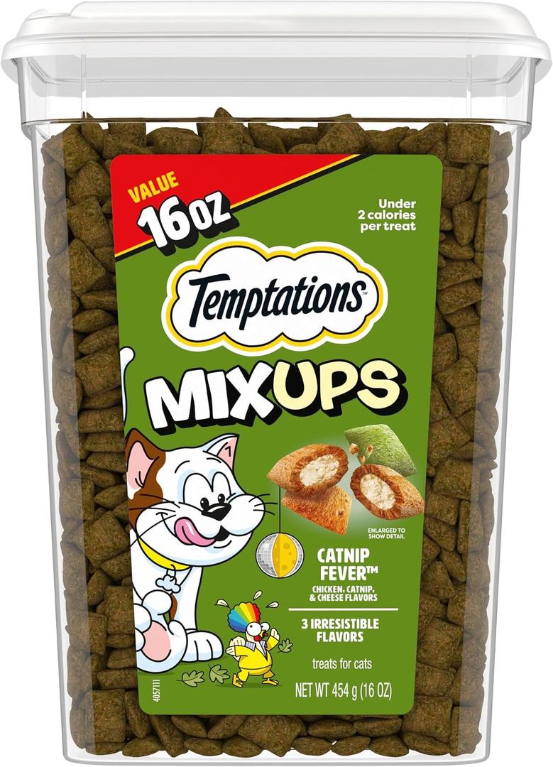 Temptations MixUps Crunchy and Soft Cat Treats, Catnip Fever, 16 oz (EXP 01/01/26)