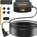 OBD2 OBD Power Cable for Dash Camera, OBD to Type-C USB OBDII Adapter Hardwire Charger Cable 24 Hours Surveillance and Acc Two Mode with Switch Button and Low Voltage Protection, 12-36V to 5V/3A