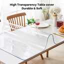 PVC Clear Table Protector - Multisize Thick Transparent Plastic Desk Cover, Rectangular Night Stand, Office & Computer Desk, Sofa Child Table, Small Desk Protector 12x24 in.