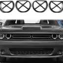 Voodonala for Challenger Headlight Headlamp Lampshade Accents Enhancements Cover Bezels Ring Cover Trim for 2015-2025 Dodge Challenger Exterior Accessories Black ABS