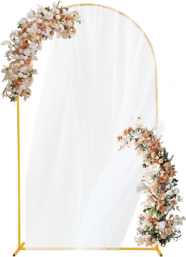 Arch Backdrop Stand 5FT Gold Wedding Balloon Arched Backdrop Stand Metal Arch Frame for Birthday Party Bridal Baby Shower Ceremony Decoration