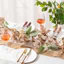 Riceshoot 2 Pcs Thanksgiving Fall Maple Leaves Garland 6 ft Hanging White Cream Neutral Autumn Fall Garland Table Decoration for Mantel Fireplace Porch Front Door Christmas Home Decor