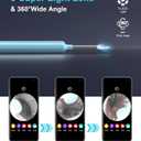2 x DJROLL Ear Wax Removal, Earwax Remover Tool, Ear Camera, Ear Scope with Ear Wax Cleaner Tool Compatible with iPhone, iPad, Android Smart Phones (Blue)