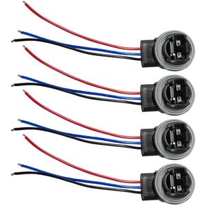 4PCS 3157 Car Wire Harness Pigtail Socket, Car LED and Standard Bulb Sockets Female Adapters, Auto Socket Plug Connectors for Brake Light, Turn Signal Light, Daytime Running Light