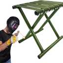 Foldable Stool Outdoorsteel Barbecue Portable Camping Height Lightweight Steel Foldable Chair for Outdoor Camping Walking Hiking Fishing Quick Folding (Atrovirens)