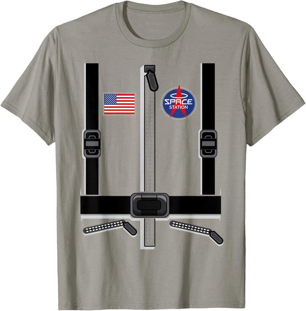Astronaut Costume for Children, Men, Women, Spacesuit T-Shirt (S, Slate Grey)
