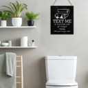 Funny Toilet Wooden Hanging Sign - Humorous Bathroom Wall Decor - Simple Wall Art for Farmhouse Toilet Restroom Washroom, 8x10 Inches -B03