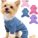 Puppy Pjs Dog Pajamas Dog Sweater for Small Dogs Girl Boy Winter Warm Soft Stretchy Jumpsuit Doggie Pet Clothes Outfits (Steel Blue, Medium)