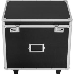 File Organizer Storage Box, Portable Locking Storage Totes  Storage Box with Dual Combination Locks for Filing Office Documents (Black)