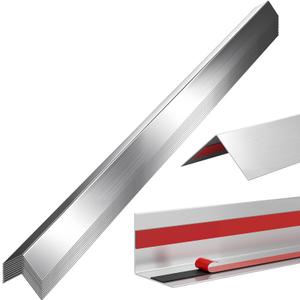 1 x 1 x 48 Inch 304 Stainless Steel Wall Corner Guard, 10-Pack, Heavy Duty Rounded Corner Protector, Smooth Folded Edge for Wall Protection, Rust Resistant Metal Edge Guard