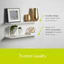 Delta Cycle & Home Wall Mounted Modern Floating Shelves, 2-Pack, White - 36" Depth, 10" Length, 5" Thick, Holds Up to 33lbs - Durable Shelf with Invisible Bracket for Easy Installation, 36" x 10" x 0.5"