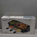 Pukomc Electric Indoor Grill,2 in 1 Indoor Grills for Kitchen with Grill Net & Non-Stick Cooking Removable Plate, Temperature Control, Dishwasher Safe, 1700W Black (small)