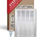 Fits 20x25 Duct Opening | Steel Return Air Filter Grille by Handua [Removable Door] for 1-inch Filters | Vent Cover Grill | White | HVAC Cold Air Intake Grille | Out Dim: 22 5/8"W X 27 5/8"H