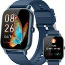 Smart Watches for Women(Answer/Make Call),1.85 inch HD Fitness Tracker Watch with Activity Counter/Sleep Monitor/ 110+ Sports Modes, IP68 Waterproof Smart Watch for Andriod iPhone iOS Compatible,Blue