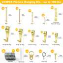 Picture Hanging Kit 220PCS, Instaframe Easy Picture Hang and Level Tool, Wall Hanging Kit Assorted with Sawtooth/ Wire Hangers, Small Hammer for Photo/ Painting/ Art/ Canvas/ Home Decor