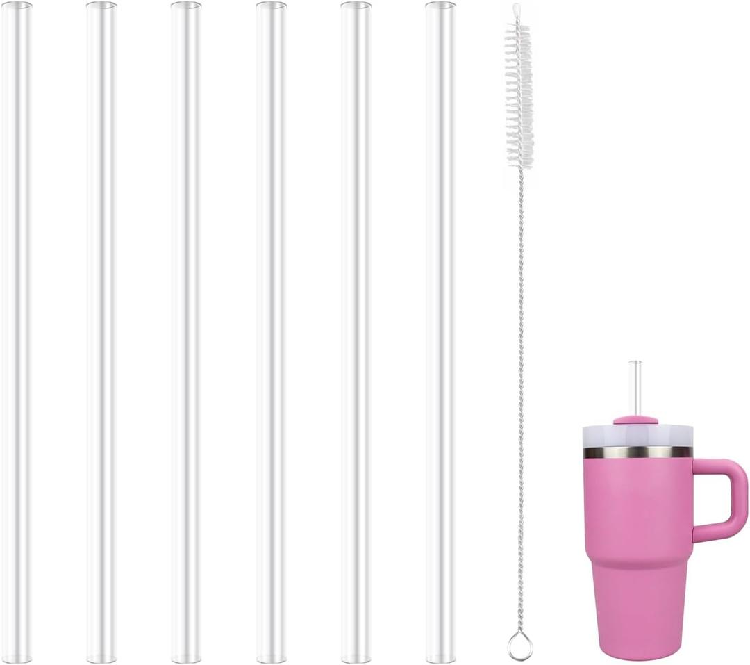 Replacement Straws Compatible With Stanley 20oz Quencher H2.0 Tumbler with Handle Tumbler, with 1 Brush (6 Pack for 20oz)