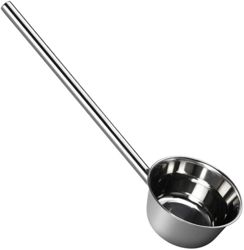 Vaguelly 1pc 12cm Long Handle Water Ladle, Stainless Steel Garden Watering Dipper Large Water Ladle Soup Spoon Oil Spoon Kitchen Ladle