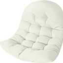 Thicken Egg Chair Cushion Replacement, Outdoor Hammock Swing Cushions with Ties, Hanging Wicker Basket Seat Pad with High Elasticity PP Cotton, for Garden Patio Porch Furniture (Only Cushion) (32 x 40 in, Milky White)