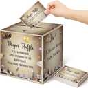 Teling 51 Pieces Diaper Raffle Tickets with Card Box Baby Shower Decorations Baby Shower Holder Box for Girl Boy Diaper Raffle Party(Magical Wizard Style)