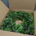 VINCONLIDY 20'' Boxwood Wreath for Front Door - Artificial Spring Wreath with Purple Lavender, Outdoor Greenery Wreath for Farmhouse St Patricks Day Porch Door Decor