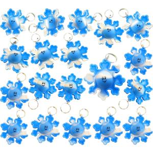 24 Packs Bulk Winter Snowflake Mini pop Fidget Gifts for School Christmas Holiday Kids Party Favors and Classroom Students Prizes