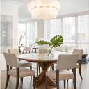 20" Gold Shell Crystal Ceiling Fan with Light,Modern Caged Fandelier