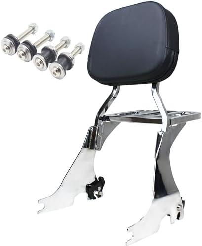YHMOTO Motorcycle Detachable Passenger Backrest Sissy Bar & Luggage Rack with Docking Hardware Kits for Harley Sportster XL 883 1200 2004-2024 (Chrome)
