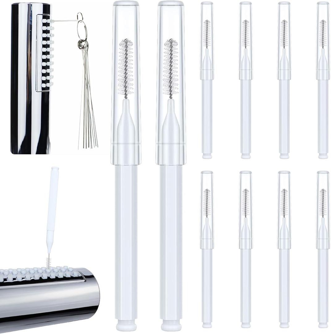 10 x Shower Head Cleaning Brushes, Anti Clogging Cleaner Brush Shower Nozzle Clog Tools Showr Head Nozzle Picks Small Showerhead Cleaner Brush for Small Holes Gaps Nozzles Crevices Jewelry Cleaning 20PCS