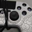 Controller for PS4, Wireless Controllers for PlayStation 4/Pro/Slim, Remote Control with Adjustable RGB Light/1000mAh Battery/6-Axis Motion Sensor/Double Vibration/3.5mm Audio Jack, White