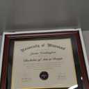 Diploma Frame 14x17 with Black Mat Fits Document, Certificate or 16x20 Picture without Mat, 17x14 Cherry Red Frame for Wall Mounting