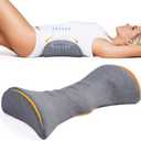 Lumbar Support Pillow for Sleeping Memory Foam Back Lumbar Support Cushion for Lower Back Pain Relief, Back Support Bed Pillow Waist Support Back Sleepers (Dark Grey)